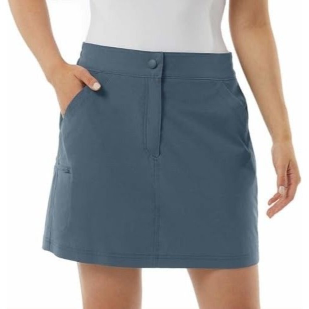 32 Degrees Cool Tech Skort Womens L Vintage Indigo Cargo Lightweight NEW